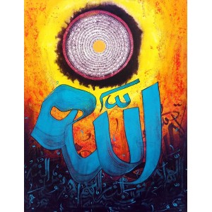 Zohaib Rind, 18 x 24 Inch, Acrylic on Canvas, Calligraphy Painting, AC-ZR-348